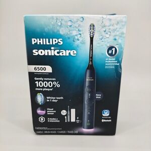 Philips Sonicare 6500 Rechargeable Electric Toothbrush Navy Blue Open Box, New